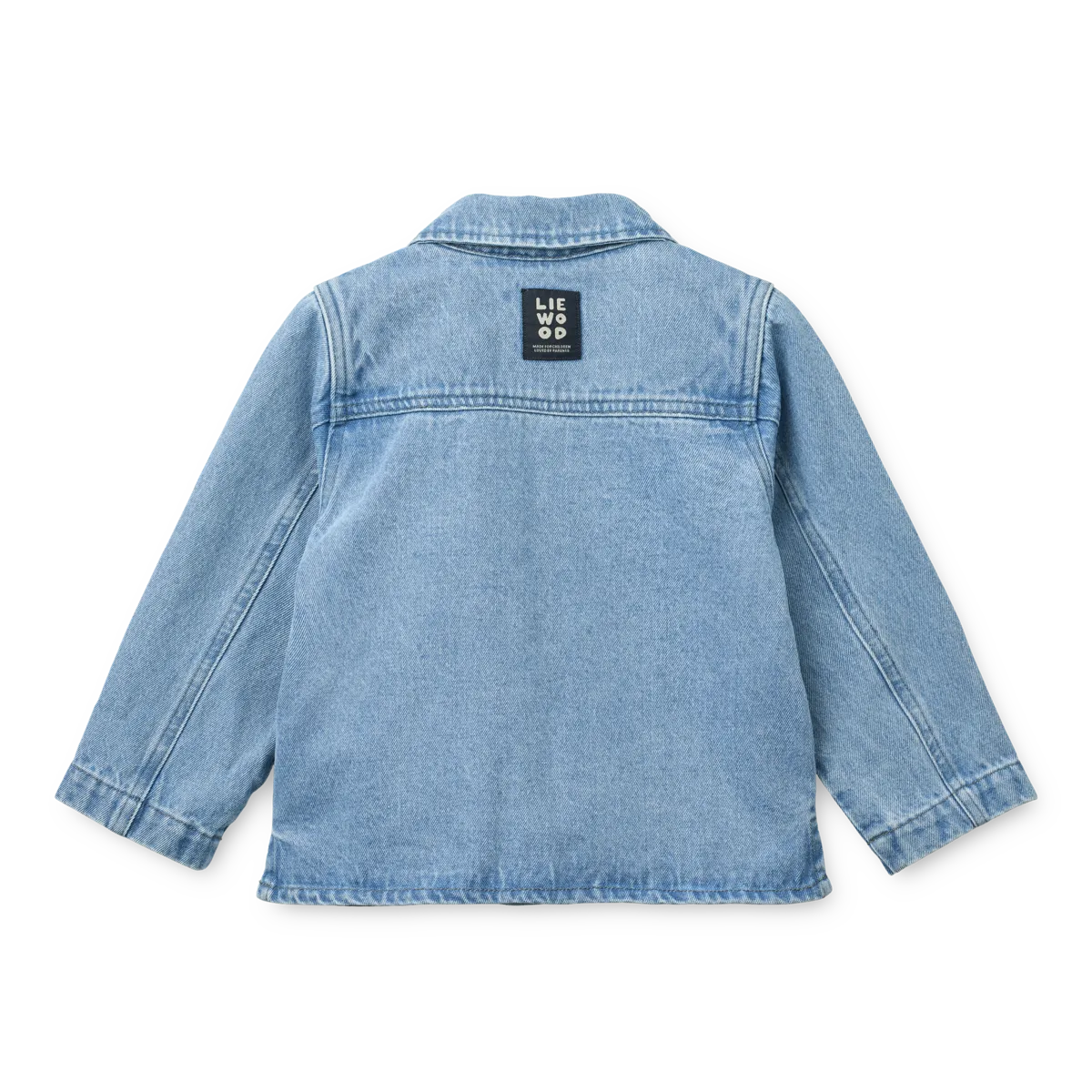 Liewood-Kinsley Placement Denim Overshirt-Cool kids / Light blue denim