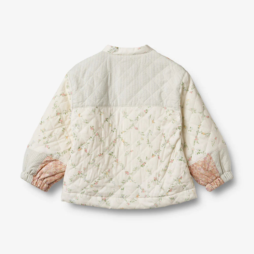 Wheat-Quilt Jacket Inga-9426 ivory checked flowers