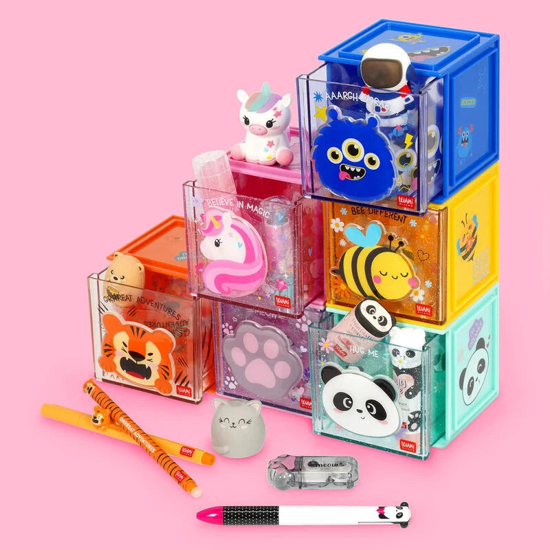 Erweiterbare Schreibtischbox - Cutie Cube Tiger