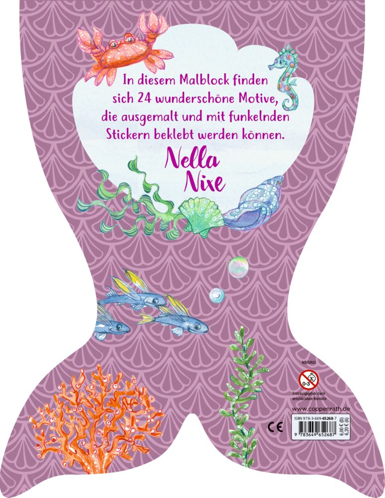 Meereszauber-Malblock: Glitzersticker (Nella Nixe)