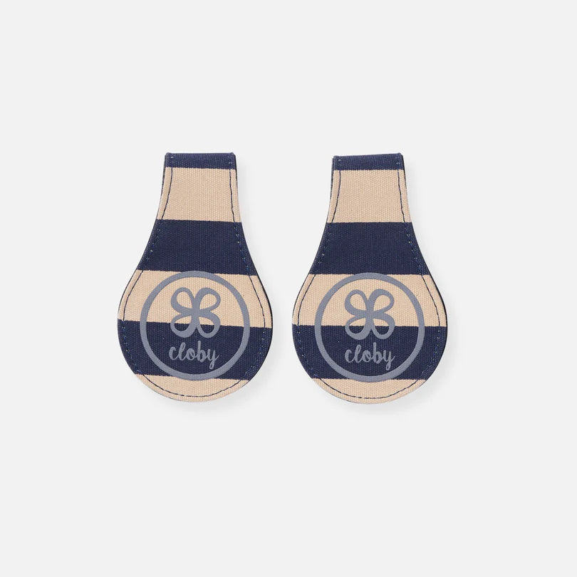 Cloby-Leather Clips Navy Blue-Navy/Stripe