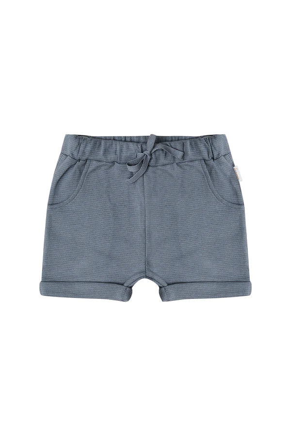 SHORTS AUS WAFFLE PIQUÉ 'BLUE'