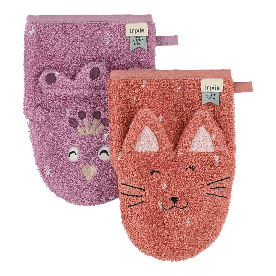Waschhandschuh 2-pack | Mrs. Cat - Mrs. Peacock