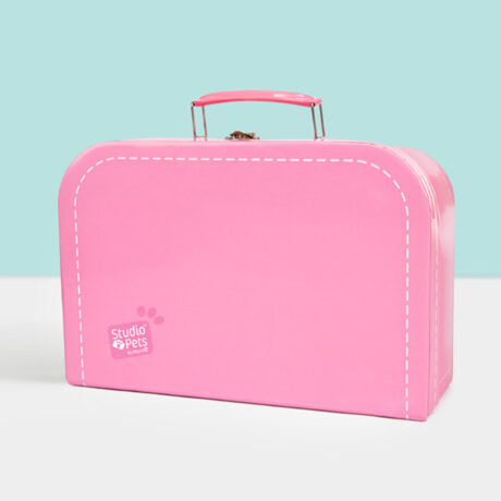 AktentaschePappkoffer für 23 cm Kuscheltiere pink