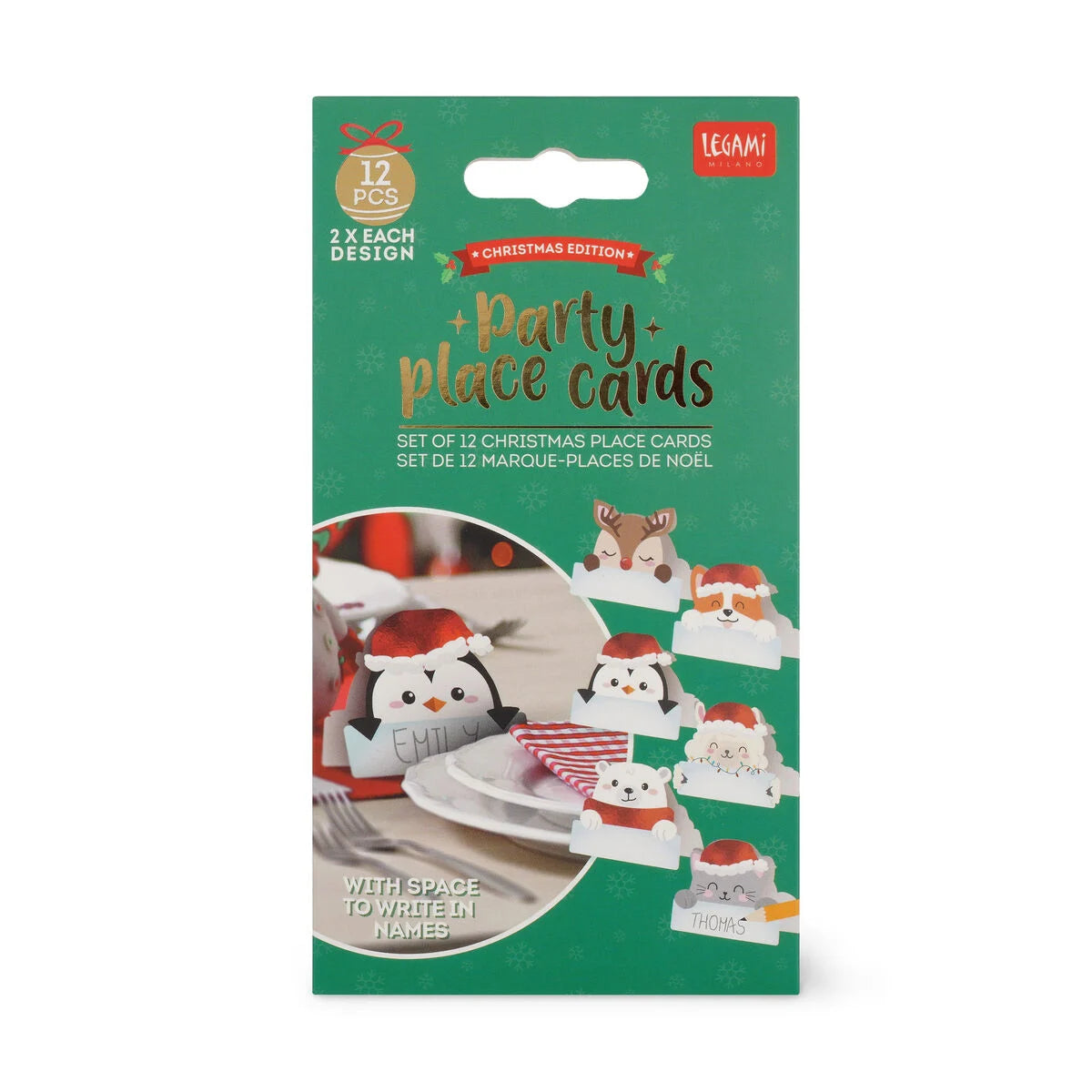 Set mit 12 weihnachtlichen Tischkärtchen