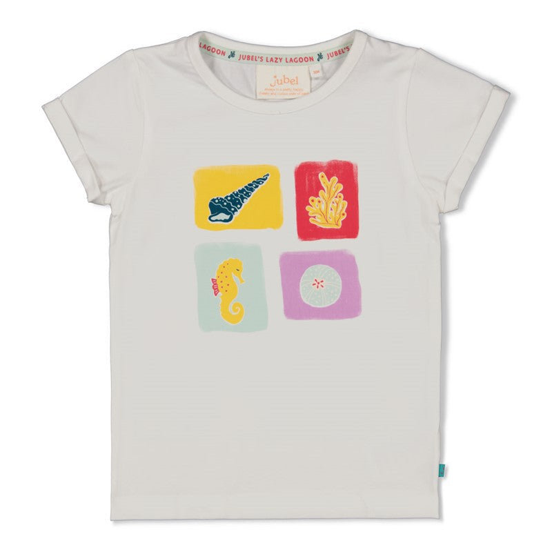 Jubel-T-Shirt - Lazy Lagoon-Weiss