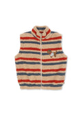 Konges Sloejd-JODY EMBROIDERY TEDDY VEST GRS-TANGERINE STRIPE