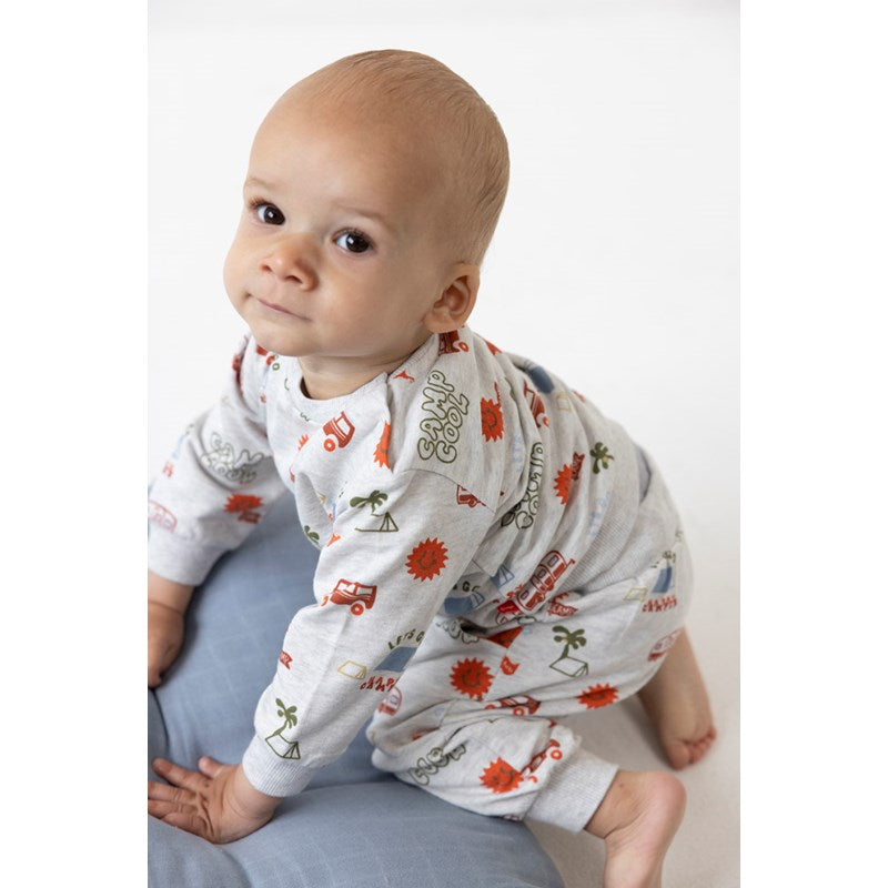 Feetje-Sweater AOP - Camp Cool-Grau Melange