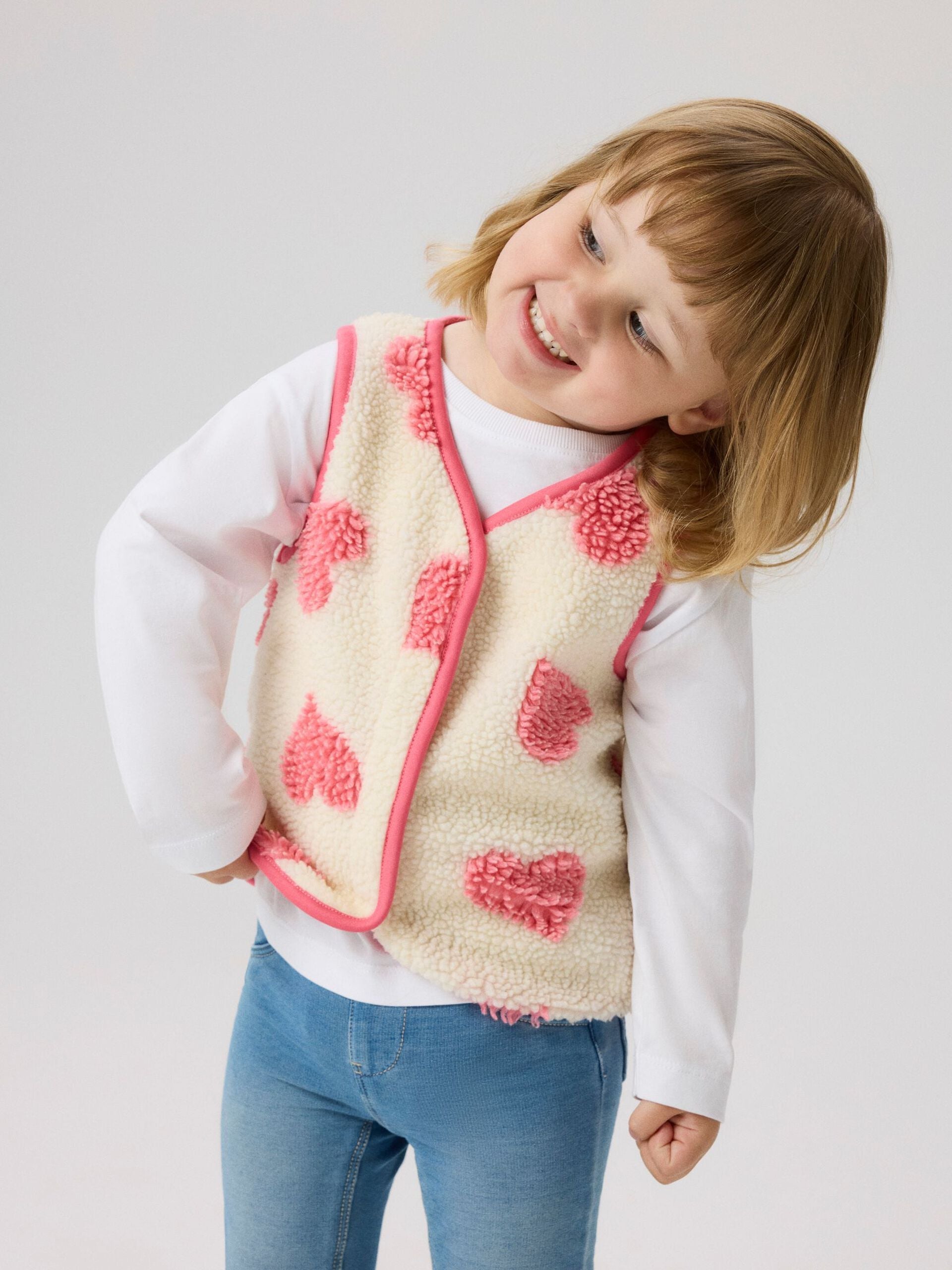 Name it-NMFLARA TEDDY VEST- Antique White