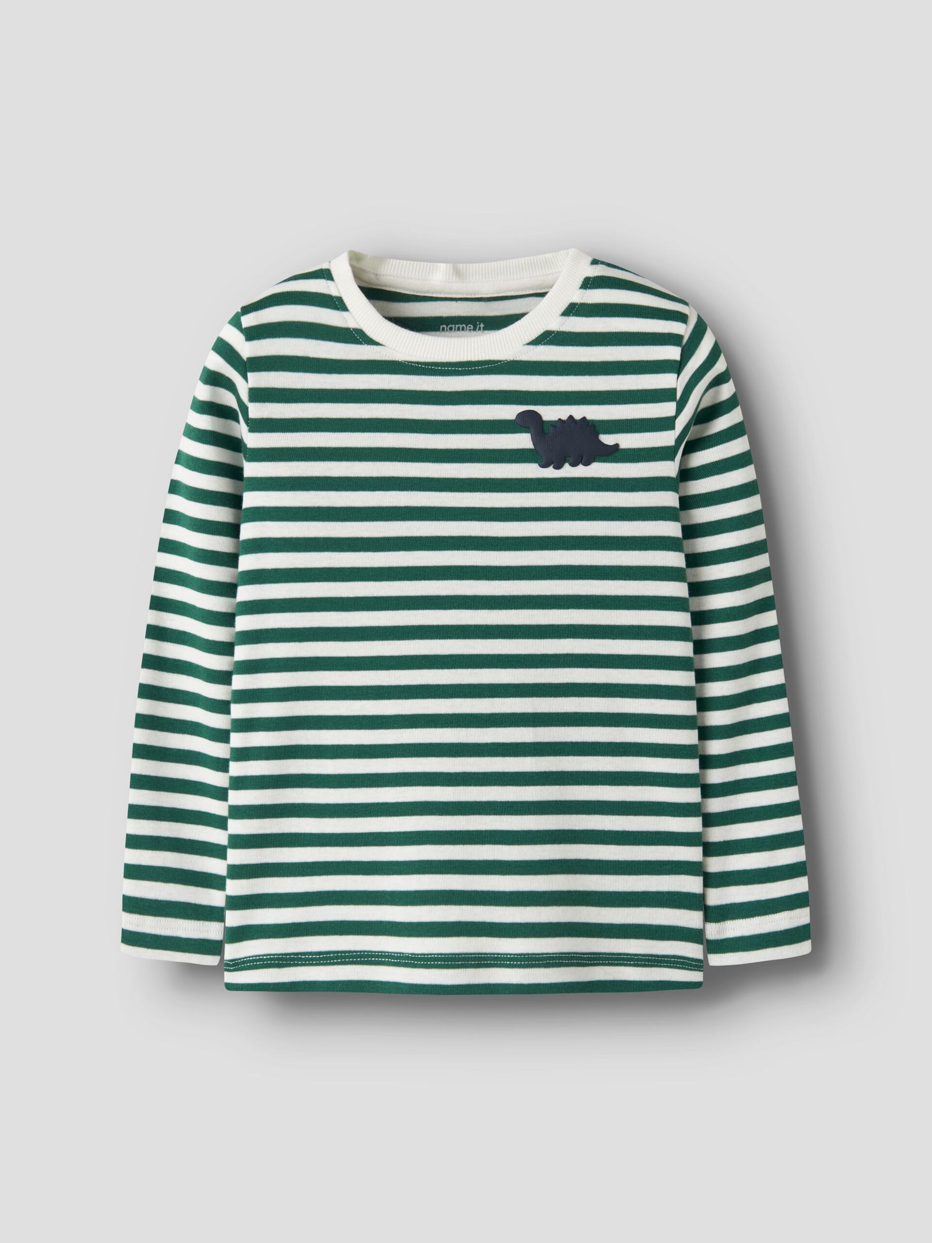 Name it - SLIM FIT OBERTEIL MIT LANGEN ÄRMELN Cloud Dancer/Dino