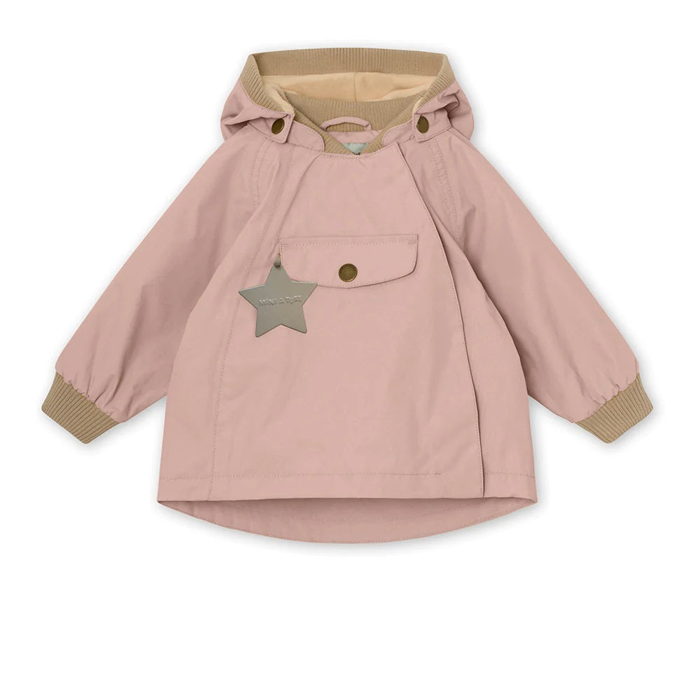 Mini A Ture - Wai fleece lined spring jacket. GRS - Pale Woodrose