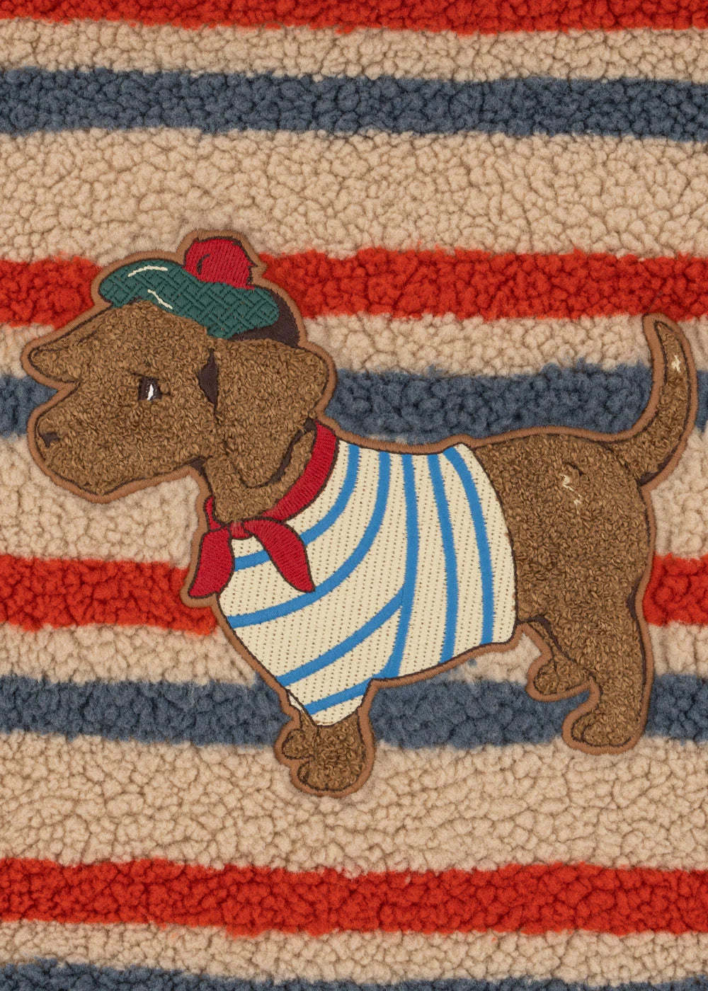 Konges Sloejd-JODY EMBROIDERY TEDDY VEST GRS-TANGERINE STRIPE