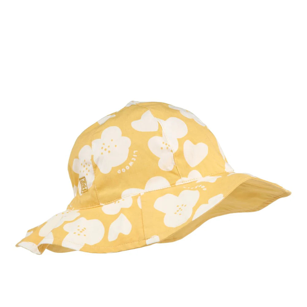 Liewood-Amelia Reversible Sun Hat-Flower / Lemon yellow