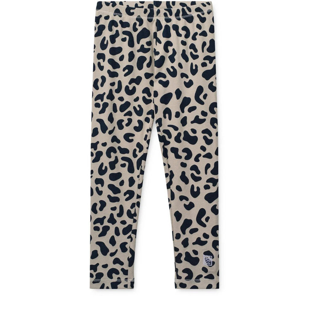 Liewood-MARIEN bedruckte Ripp-Leggings Leo / Mist