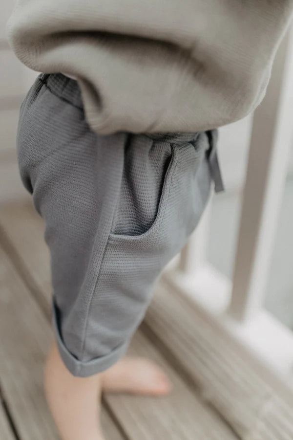 SHORTS AUS WAFFLE PIQUÉ 'BLUE'