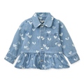 Liewood-Kenza Printed Denim Overshirt-Sweethearts / light blue denim