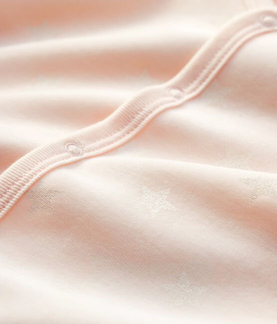 Petit Bateau - BABY-STRAMPLER AUS VELOURS.- FLEUR/ECUME