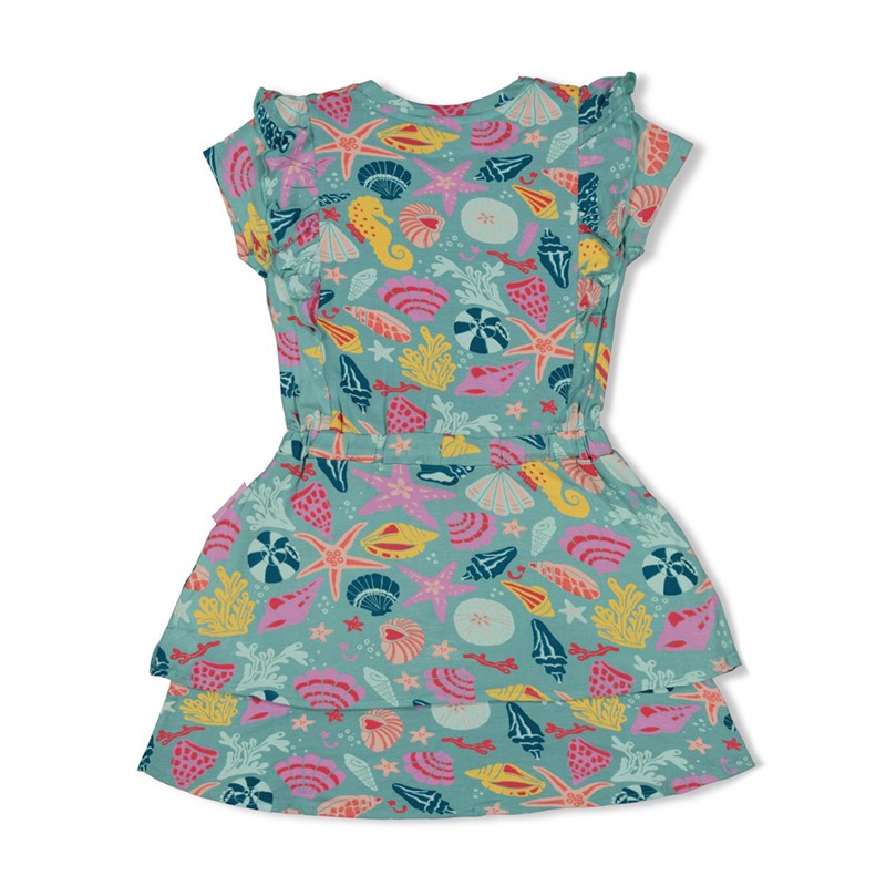 Jubel-Kleid Rüschen AOP - Lazy Lagoon-Jade Grün