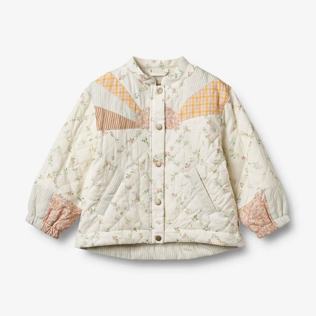 Wheat-Quilt Jacket Inga-9426 ivory checked flowers