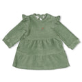 Feetje-Geripptes Kleid Samt - Lucky Bloombird-Jade Grün