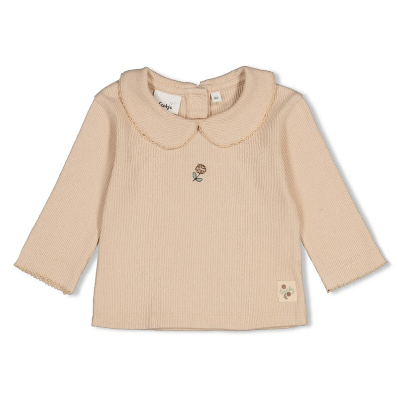Feetje-Gerippte Longsleeve pointelle - Lucky Bloombird-Natur