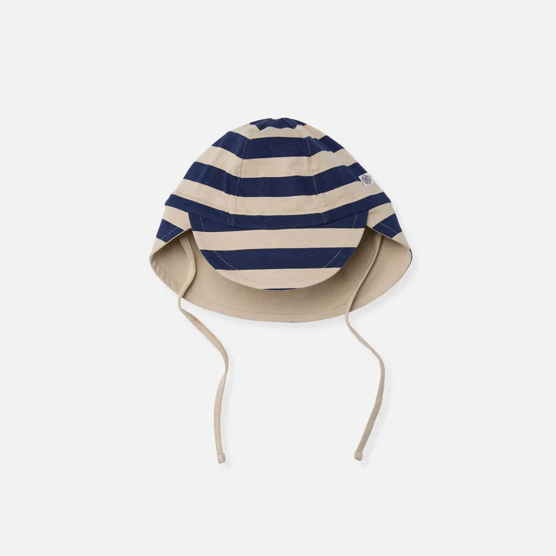 Cloby-Sun Hat (reversible)-Navy Stripe