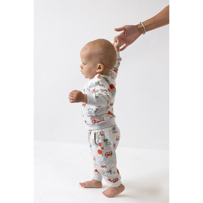 Feetje-Sweater AOP - Camp Cool-Grau Melange