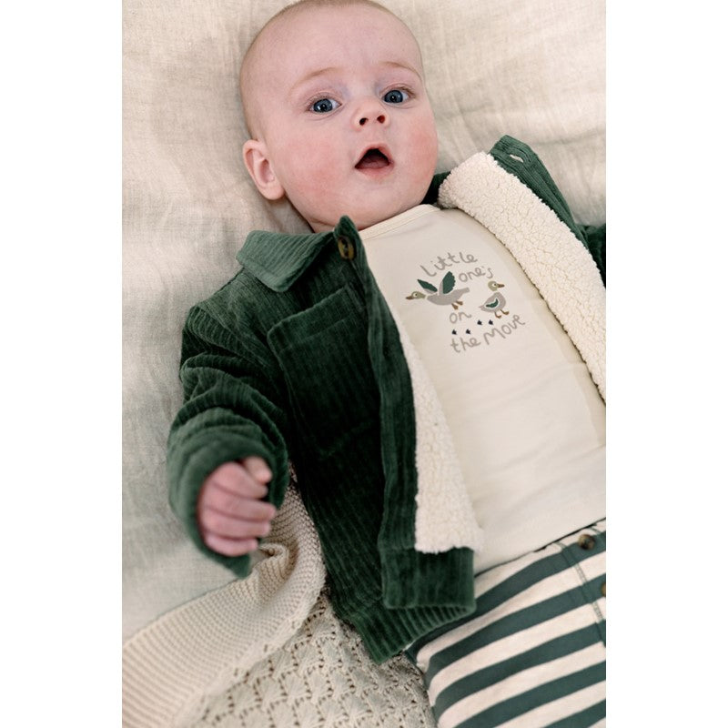 Feetje-Gerippte Jacke Samt - Wiggle and Waddle-Grün