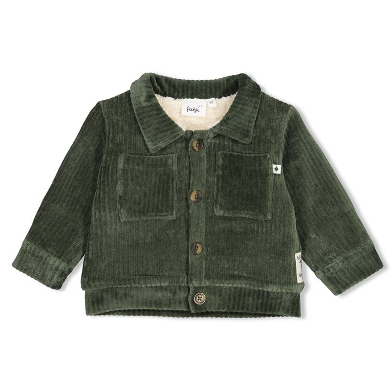 Feetje-Gerippte Jacke Samt - Wiggle and Waddle-Grün