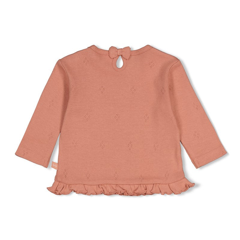 Feetje-Gerippte Longsleeve pointelle - Fall in Love-Rosa