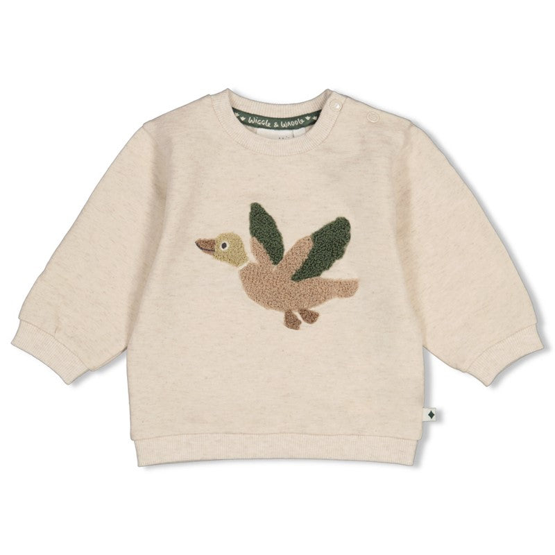 Feetje-Sweater - Wiggle and Waddle-Natur Melange
