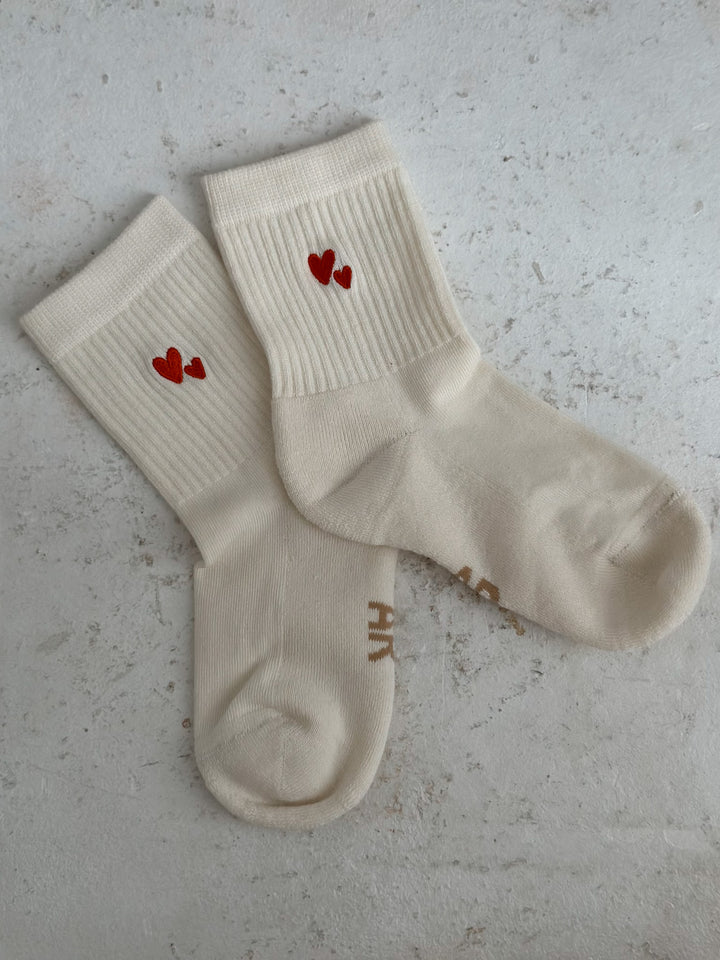 ATELIER RIVE-HEART SOCKS Cream