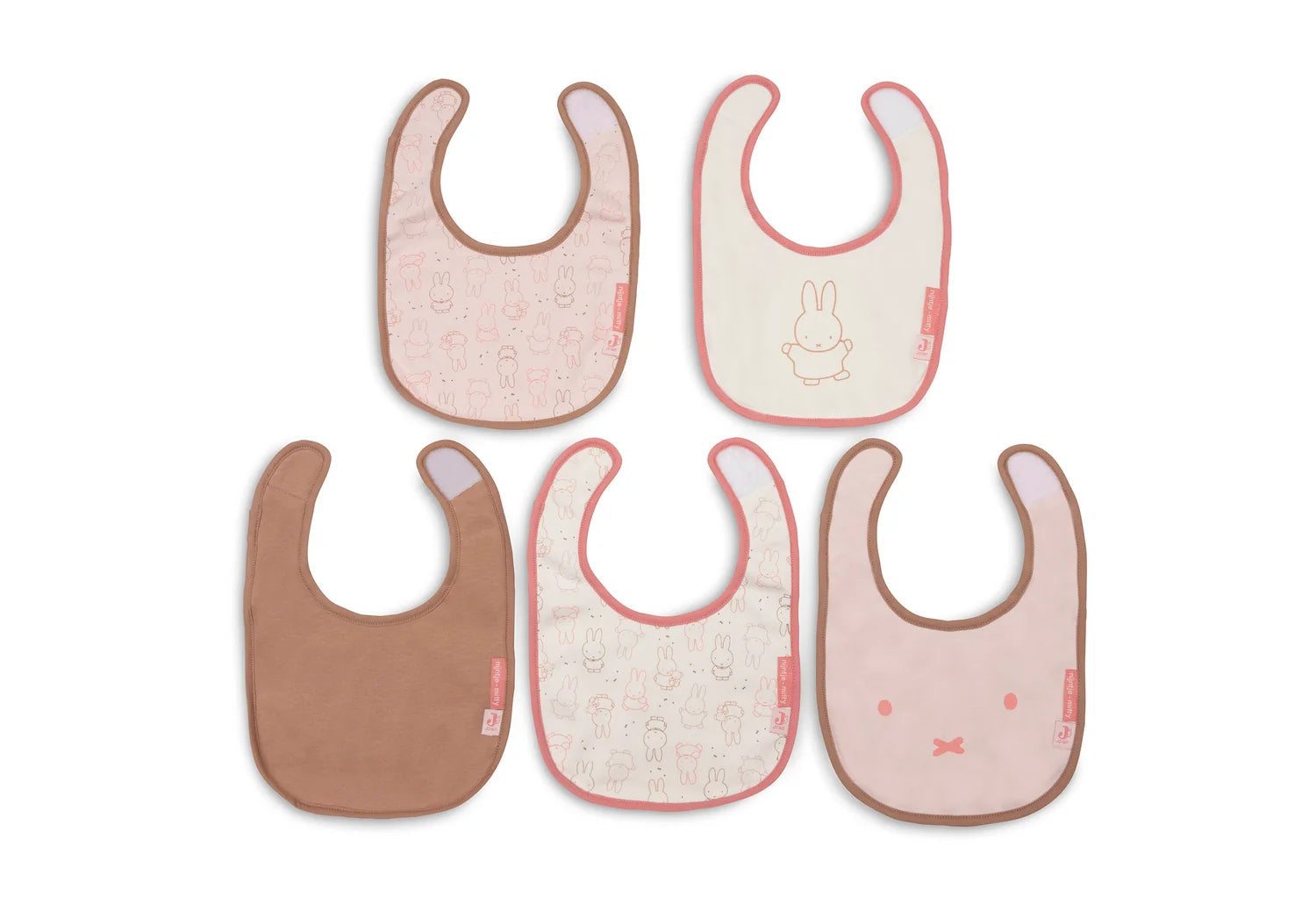 Jollein-Lätzchen Jersey Wasserdicht Miffy Moments Silk Rose (5pack)