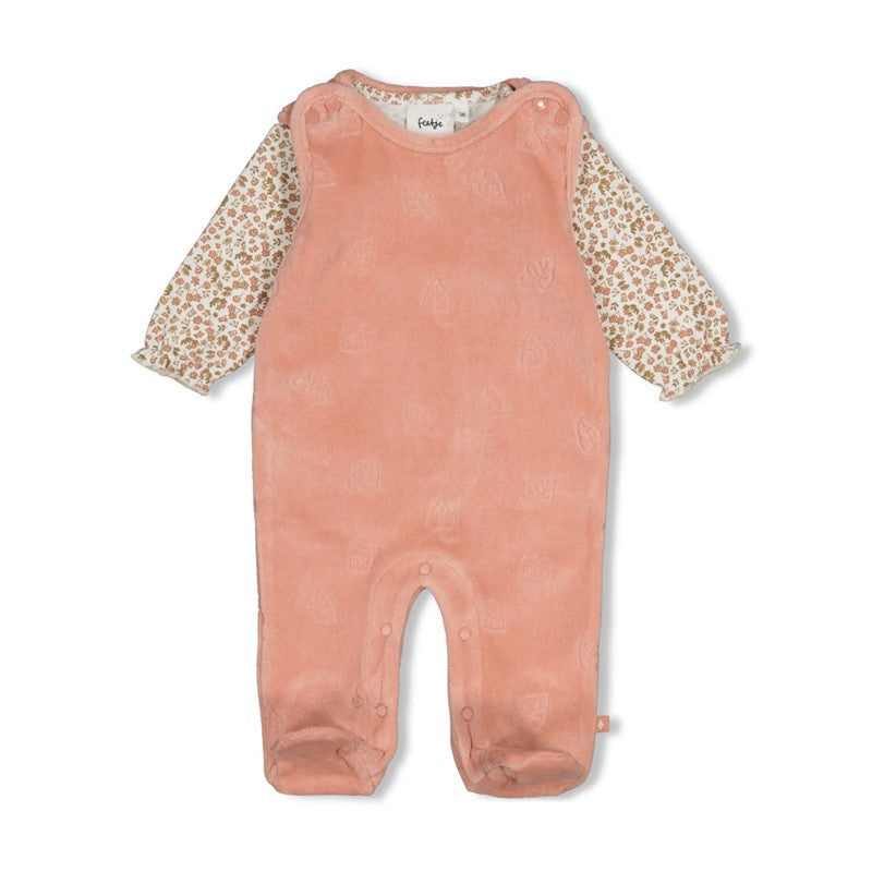 Feetje-2-tlg. Strampler Samt AO - Fall in Love-Rosa