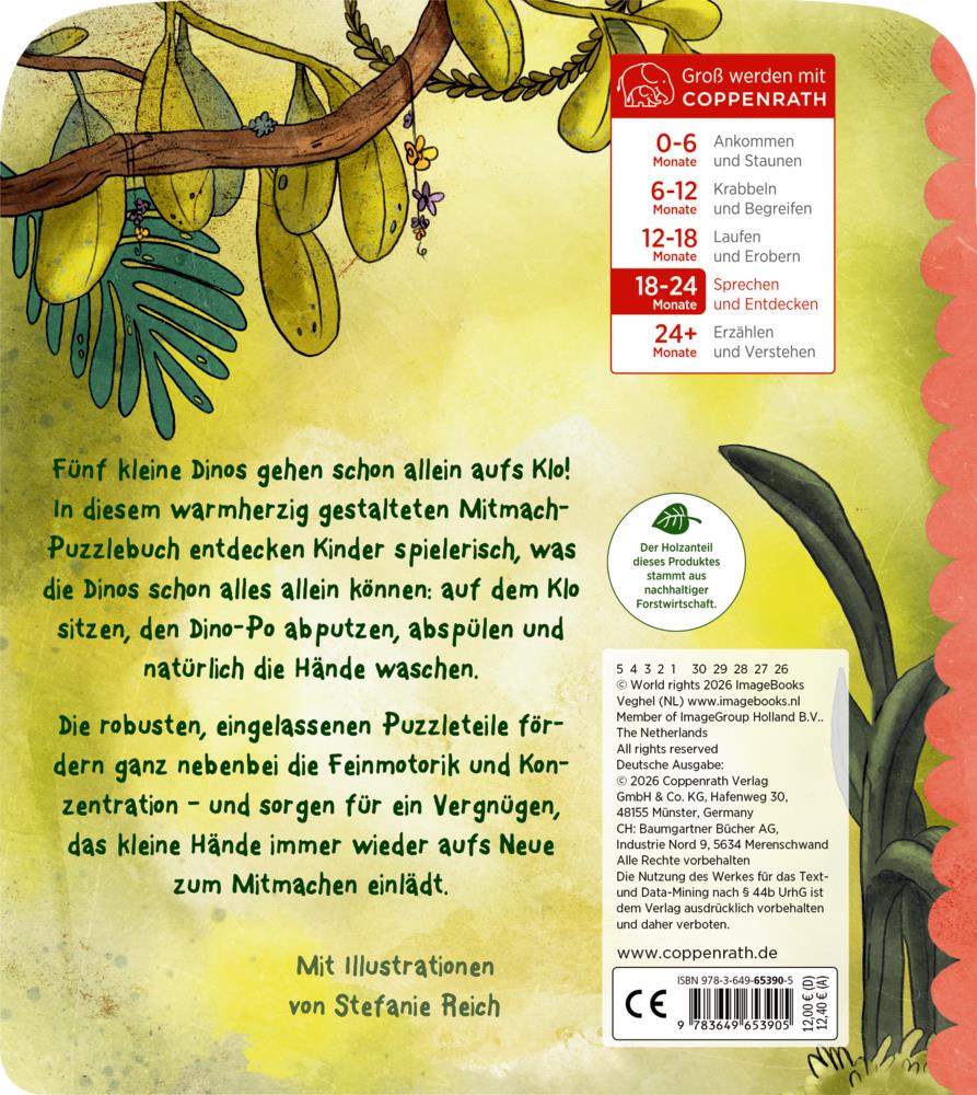 Mein Mitmach-Puzzle-Buch: 5 Dinos gehen allein aufs Klo