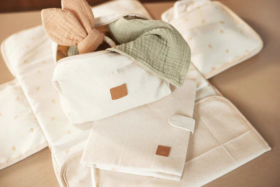 Jollein-Wickelunterlage Mit Ablagefächern Twill Natural-Sand