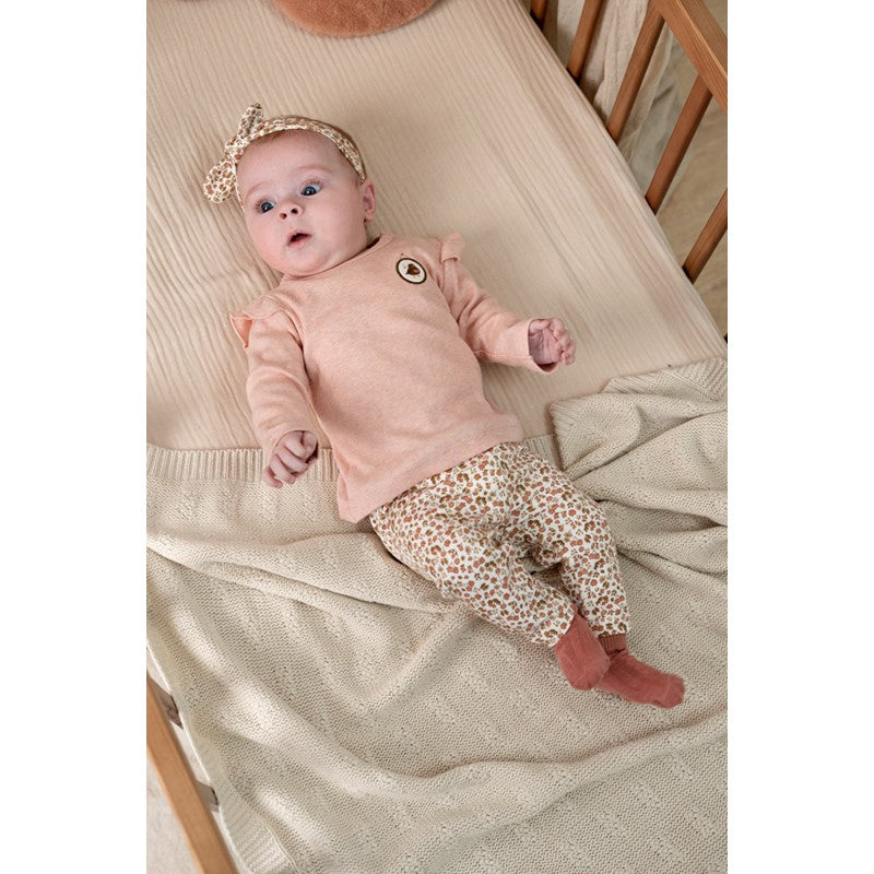 Feetje-Gerippte Longsleeve - Fall in Love-Rosa Melange