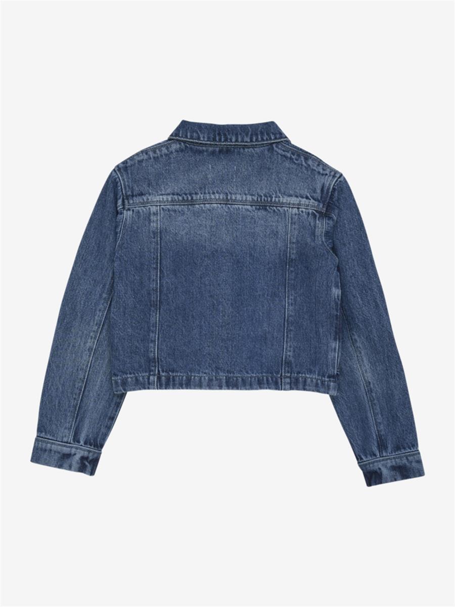 Creamie-Jacket Denim Cropped-Blue Denim