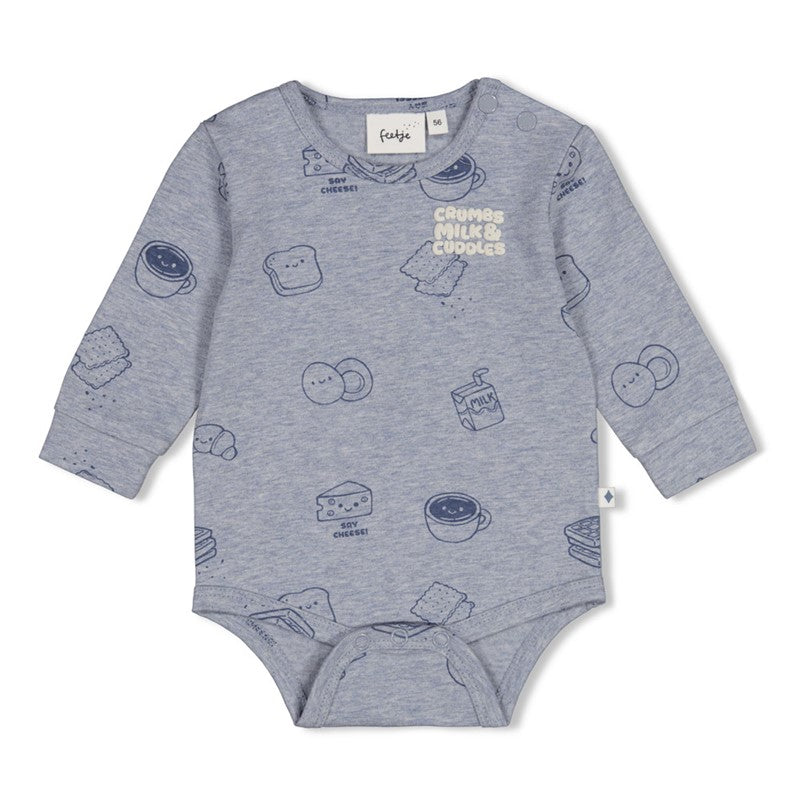 Feetje-Body AOP - Breakfast Buddy-Blau Melange