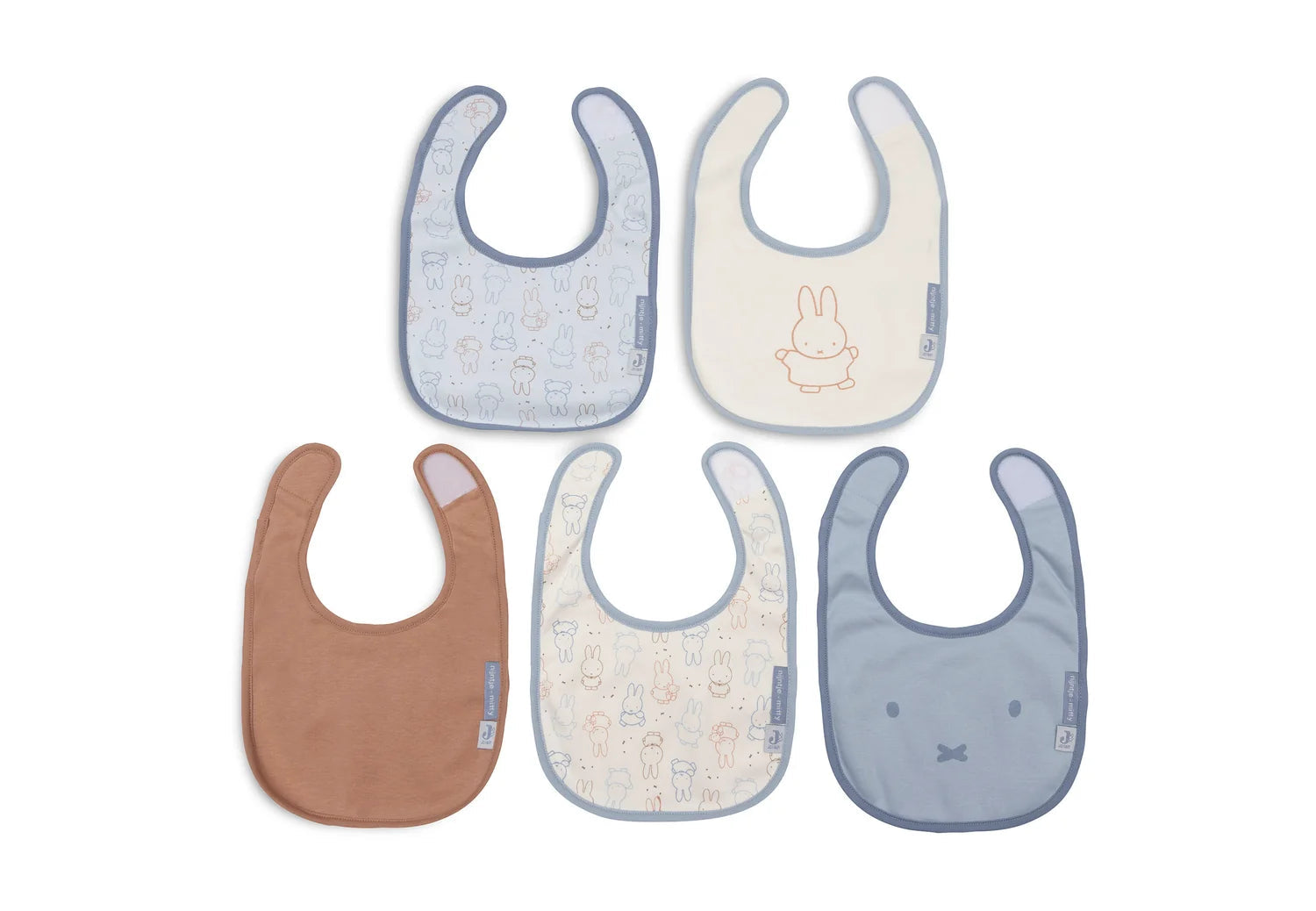 Jollein-Lätzchen Jersey Wasserdicht Miffy Moments Cloudy Blue (5p)