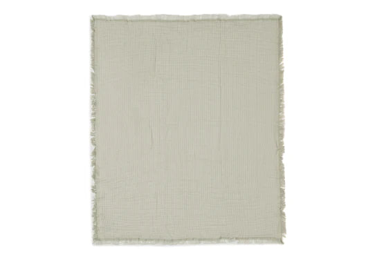 Jollein-Decke Kinderbett 120x120cm Fringe Olive Green/Ivory GOTS-Grün