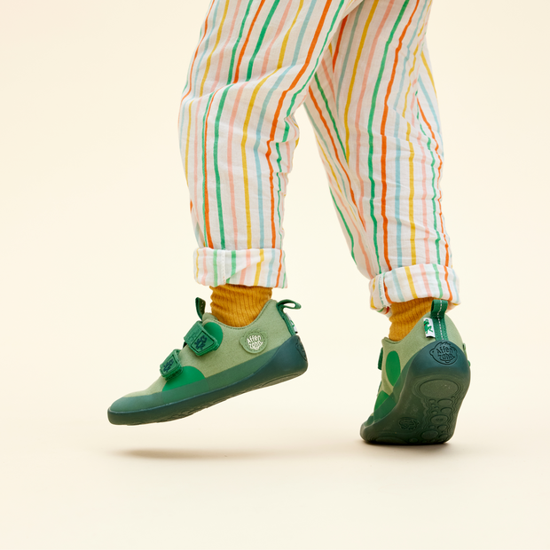 Affenzahn - Barfußschuh Baumwolle Lucky - Bio-Baumwolle - Grün