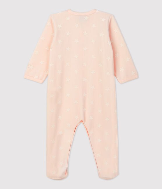 Petit Bateau - BABY-STRAMPLER AUS VELOURS.- FLEUR/ECUME