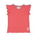 Jubel-Gerippte T-Shirt - Picknick Perfect-Koralle