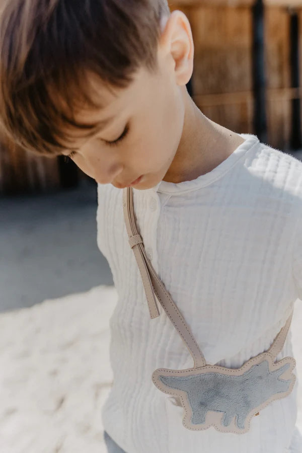 T-SHIRT AUS MUSSELIN 'WHITE' MIT TASCHE