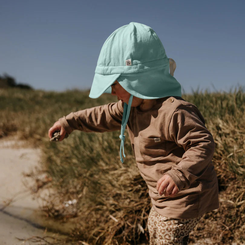 Cloby-Sun Hat (reversible)-Sea Blue/Sandy Beach