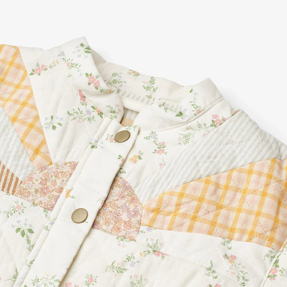 Wheat-Quilt Jacket Inga-9426 ivory checked flowers