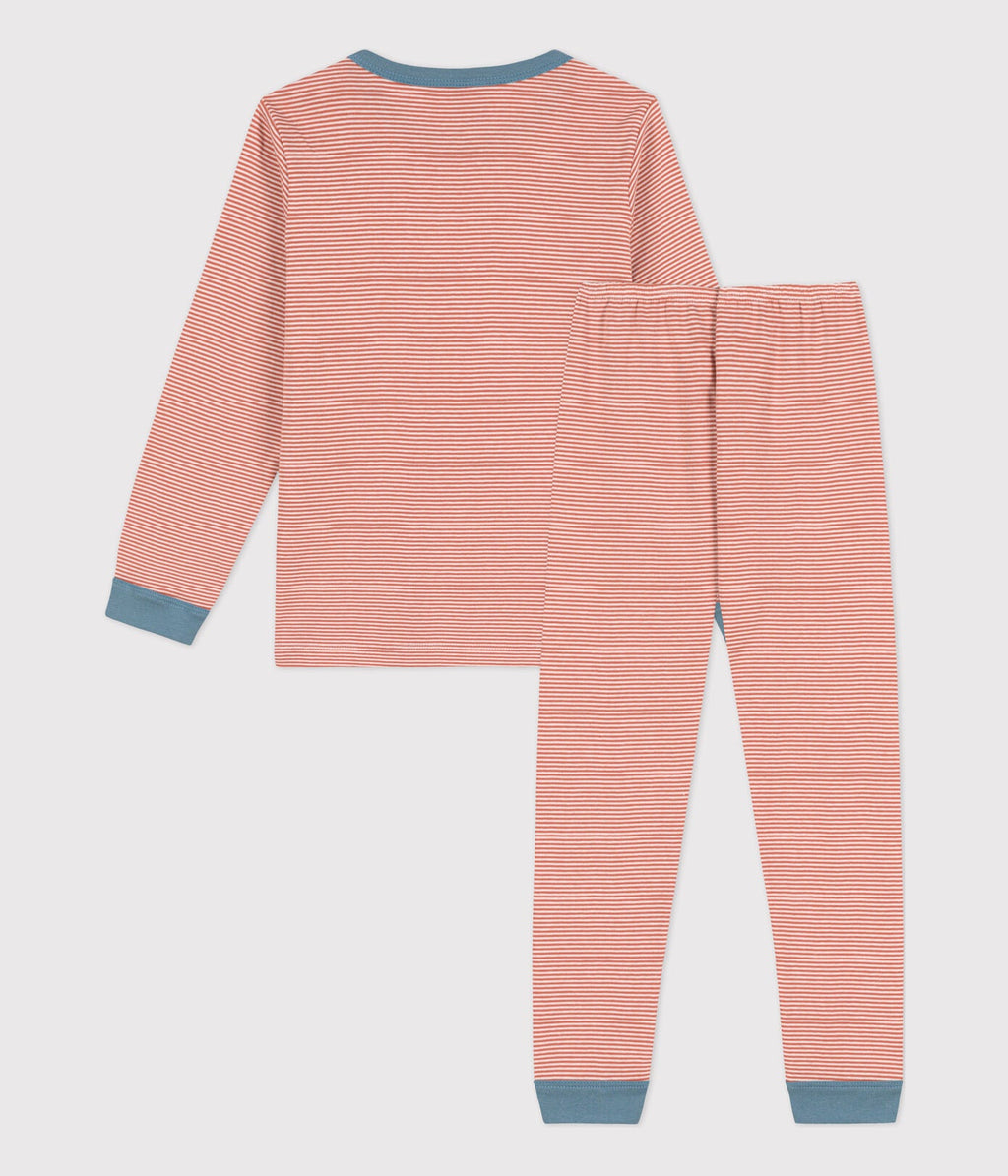 Petit Bateau - SF PYJALONG - BRANDY/MARSHMALLOW