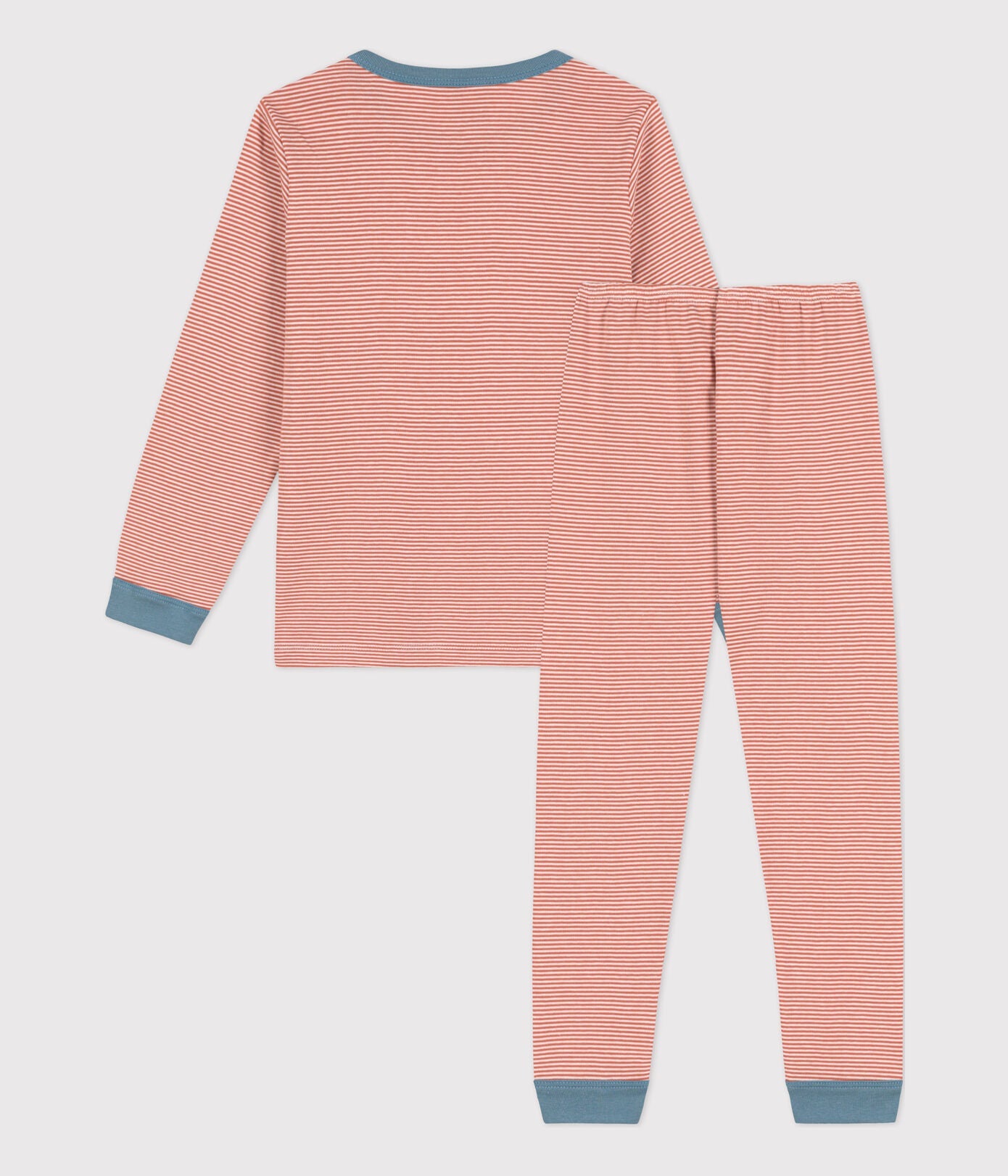 Petit Bateau - SF PYJALONG - BRANDY/MARSHMALLOW