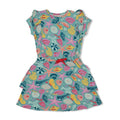 Jubel-Kleid Rüschen AOP - Lazy Lagoon-Jade Grün